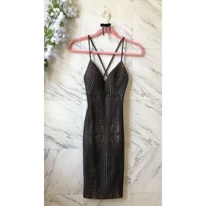 Windsor Strappy Black Midi Dress